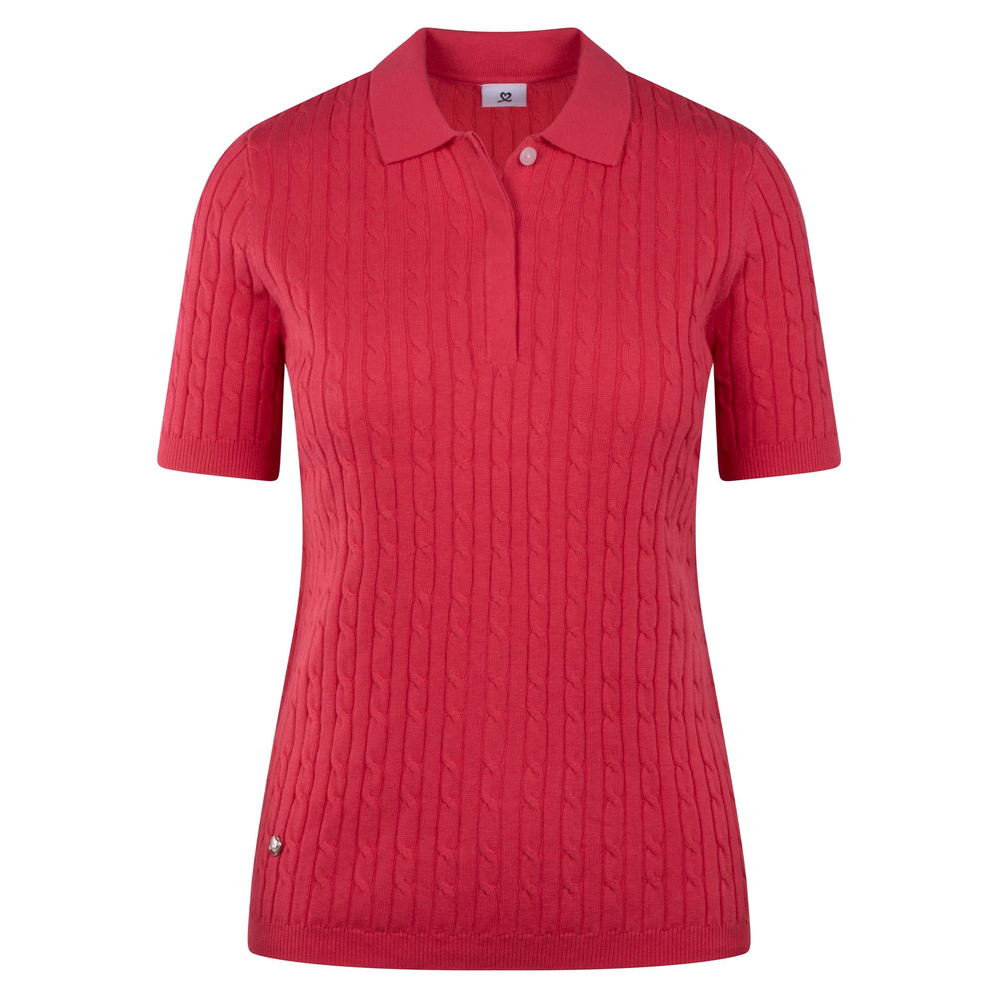Daily Sports Madelene Knitted Ladies Golf Polo Shirt Intense Coral